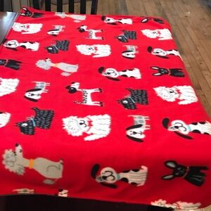 Red Dog Print Blanket all new fleece & handmade by me